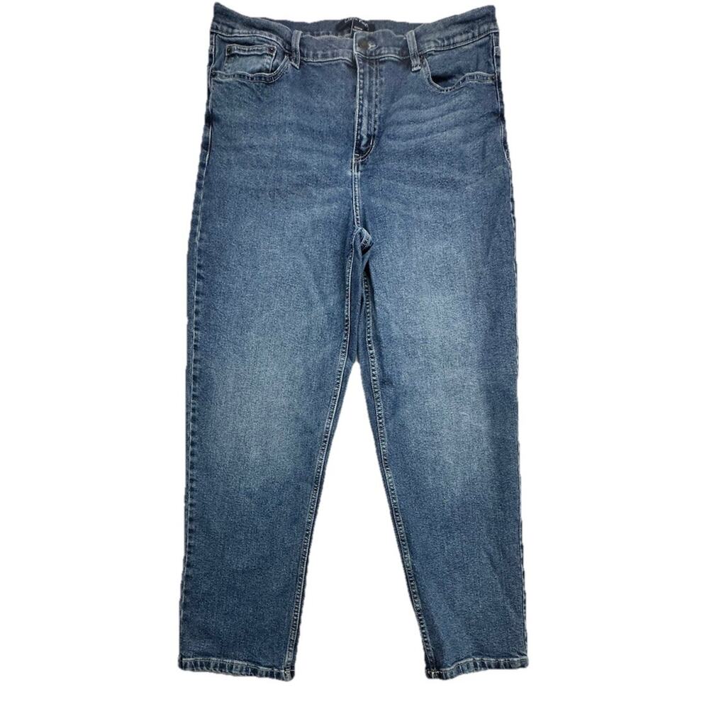 Calvin Klein Womens Size 16 High Rise Straight Leg Denim Blue CK